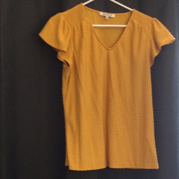 Rose+ Olive Medium mustard yellow textured blouse - Picture 2 of 5